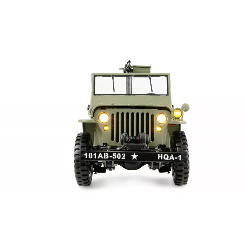 Amewi 22737 Jeep Willys MB Scale Crawler 4WD 1:14 RTR, zelený, 14+