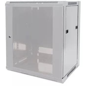 Intellinet 19-palcový sieťový rozvádzač - nástenná montáž (štandard), 9HE, hĺbka 600 mm, Sivá, Flatpack, max. 60 kg, použiteľný aj ako stolové alebo stojanové zariadenie, využiteľná hĺbka 410 mm, kovové a sklenené dvere, zadná stena, odnímateľné bočnice, diely na nástennú montáž (napr. skrutky/hmoždinky) nie sú súčasťou