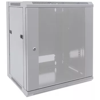 Intellinet 19-palcový sieťový rozvádzač - nástenná montáž (štandard), 9HE, hĺbka 600 mm, Sivá, Flatpack, max. 60 kg, použiteľný aj ako stolové alebo stojanové zariadenie, využiteľná hĺbka 410 mm, kovové a sklenené dvere, zadná stena, odnímateľné bočnice, diely na nástennú montáž (napr. skrutky/hmoždinky) nie sú súčasťou