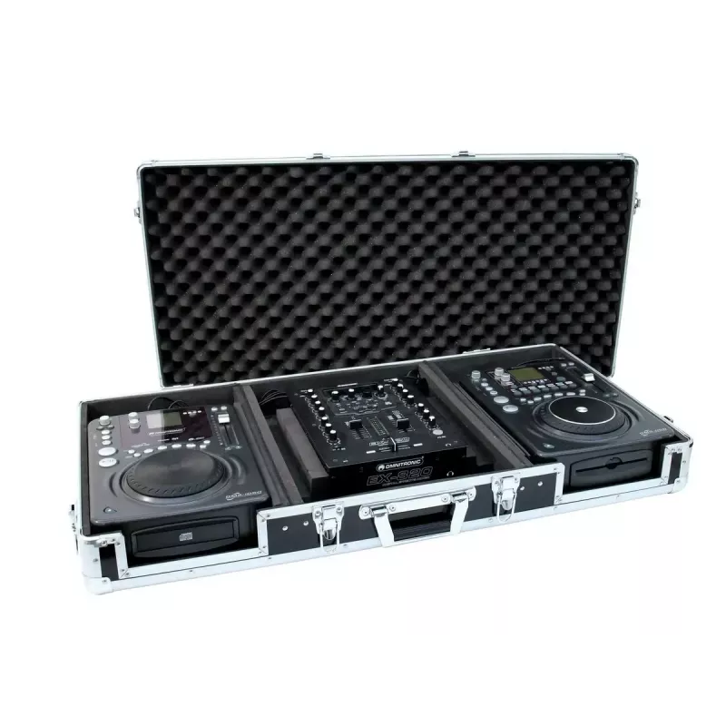 Flightcase Roadinger 30125346 DJ kontrolér preglejka čierny strieborný