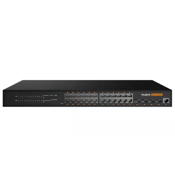 Managed L2+ Gigabit Ethernet switch Yealink RCH240 – 24× RJ-45 (10/100/1000), PoE, 56 Gbit/s, montáž do racku