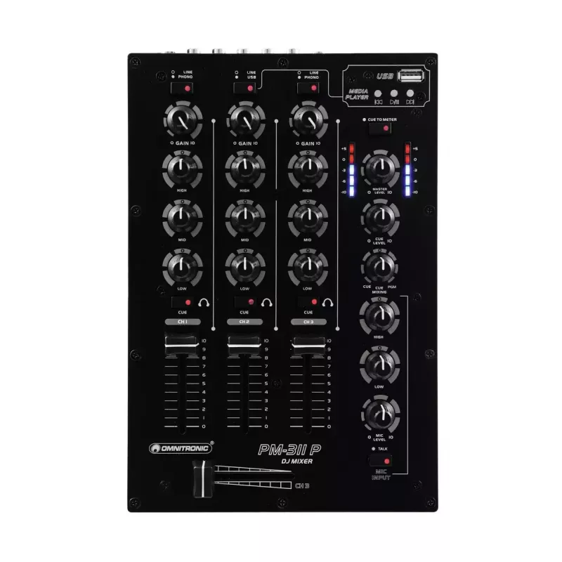Audio mixpult Omnitronic 10006879 3 kanály 20 - 20000 Hz čierna