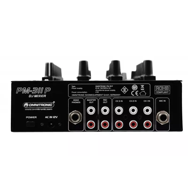 Audio mixpult Omnitronic 10006879 3 kanály 20 - 20000 Hz čierna