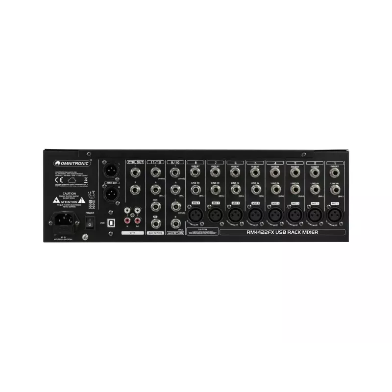 Mixážny pult Omnitronic RM-1422FX 12 kanálov 20 - 20000 Hz čierna