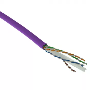 ACT Cat 6 F/UTP plné inštalačné kábel, LSZH, CPR Euroclass ECA, 24 AWG, fialová, 305 metrov