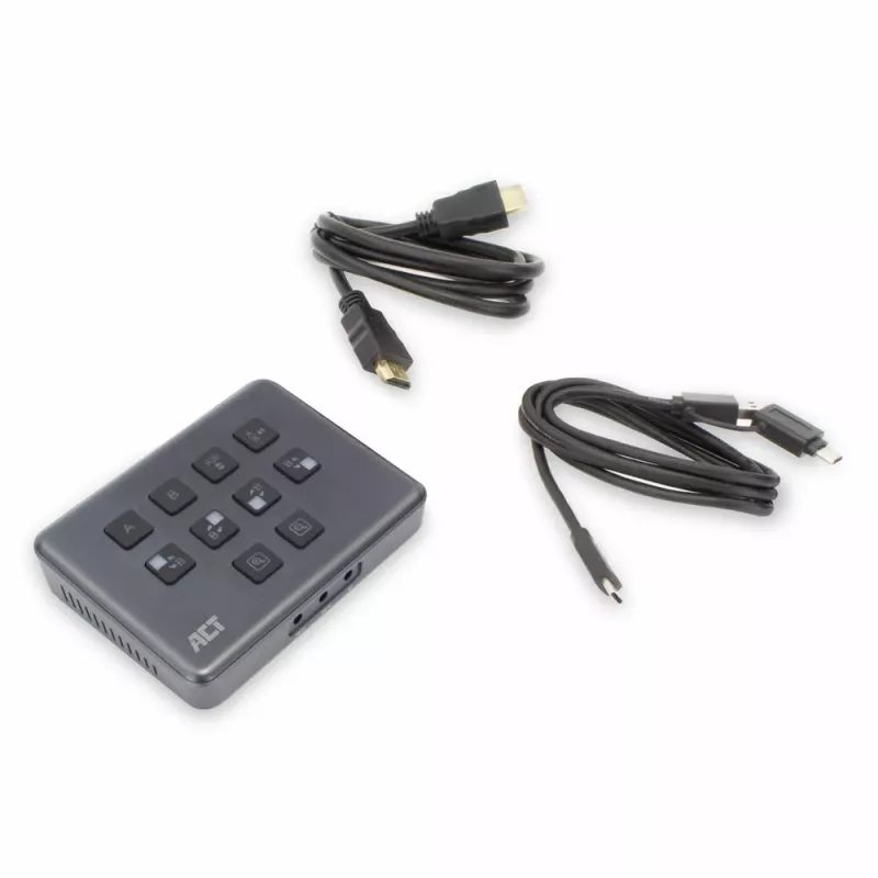 ACT Dual HDMI vstup USB-C video prepínač 60Hz sivá