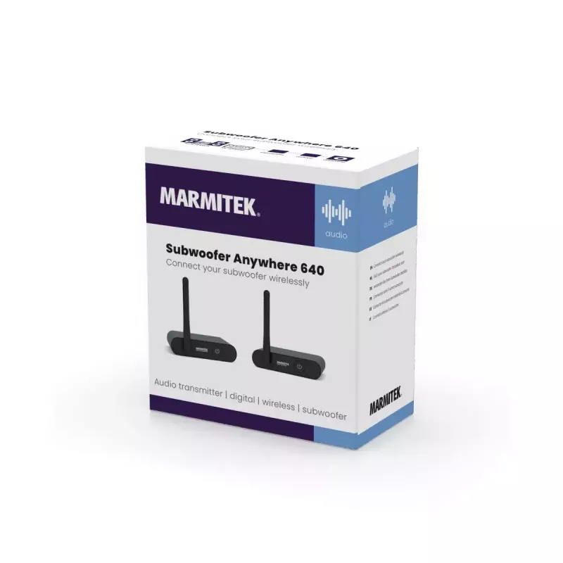 Marmitek Subwoofer Anywhere 640 – bezdrôtový audio vysielač a prijímač pre subwoofer