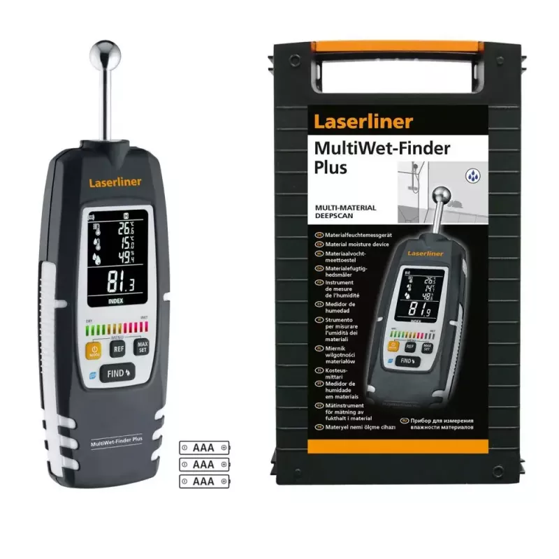Laserliner MultiWet-Finder Plus elektronický vlhkomer čierna biela digitálny displej