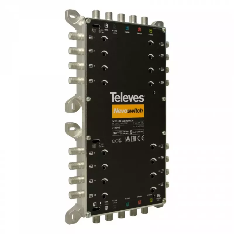 Satelitný multiswitch Televes 714505 5 vstupov 16 výstupov