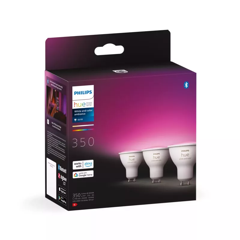 Philips Hue White and colour ambience GU10 – inteligentný spot – (balenie 3 ks)