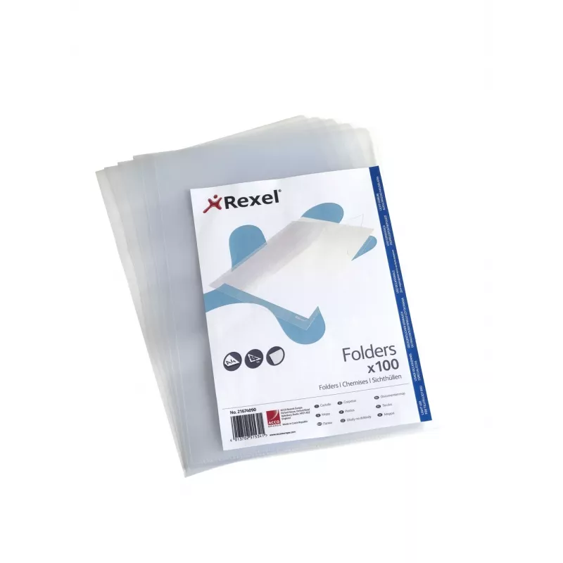 Rexel Embossed obal tvaru L 21674090, A4 (210 x 297 mm), polypropylén (PP), priehľadný, 100 ks