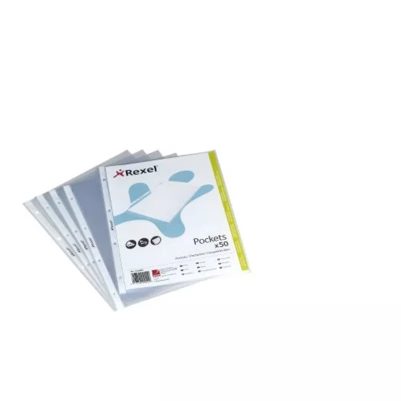 Rexel Embossed A4 kapsa otvorená zhora číra (50), 210 x 297 mm (A4), transparentná, polypropylén (PP), na výšku, 50 ks