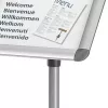 Nobo informačný stojan 1902383, A4, 350 x 70 x 1010 mm, nastaviteľná výška, okrúhla podstava, strieborný