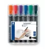 Permanentný marker Staedtler Lumocolor Chisel Tip 350 WP6 čierna modrá zelená červená fialová žltá
