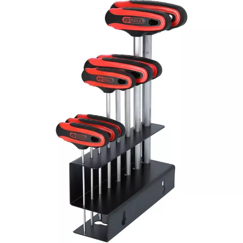 KS Tools 158.8130 ERGOTORQUEplus sada inbusových kľúčov s rukoväťou T, 8-dielna