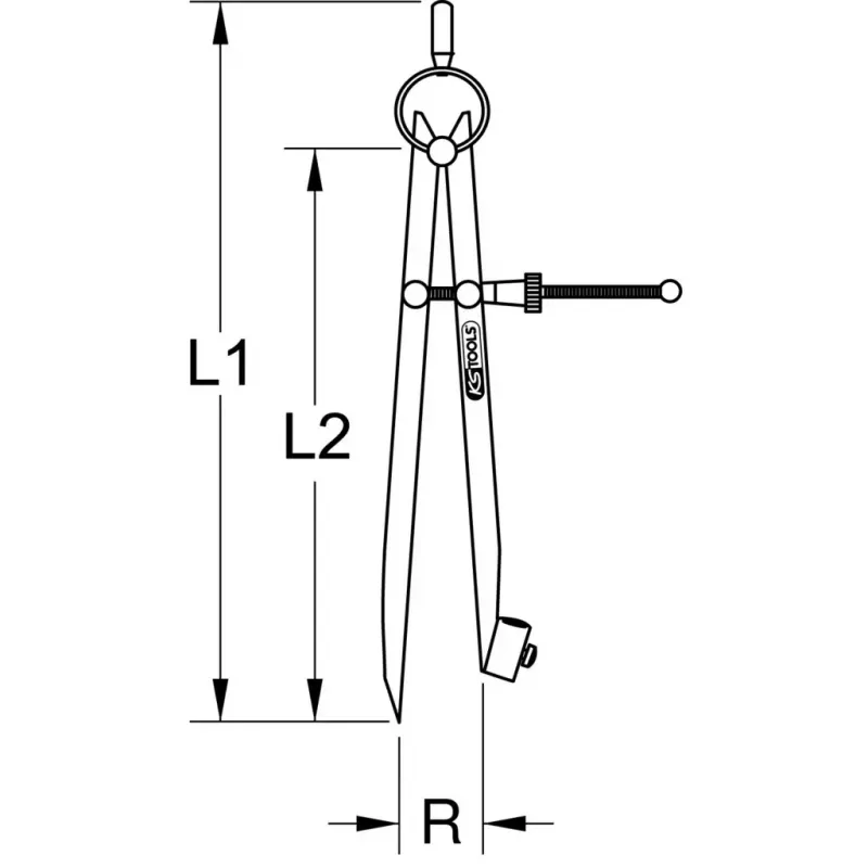 KS Tools 300.0411 presný pružinový kružidlo s držiakom ceruzky
