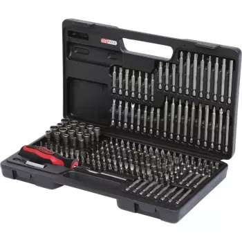 Sada bitov do skrutkovača KS Tools 911.2008 208 ks nikel DIN 3126 ISO 1173