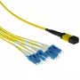 ACT 1 meter singlemode 9/125 OS2 fanout patch kábel 1x MTP female - 4x LC duplex 8 vlákien