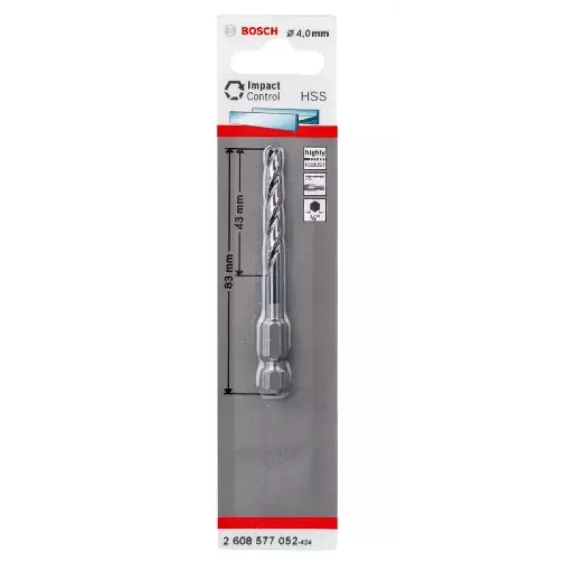 Bosch 2608577052 Špirálový vrták do kovu 4 mm, celková dĺžka 83 mm
