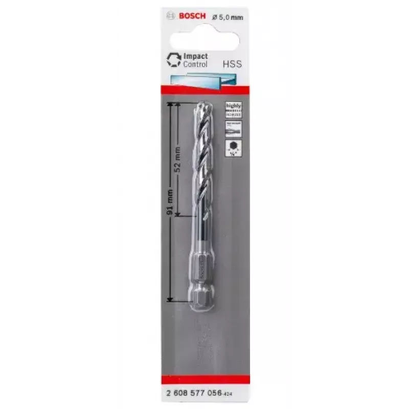 Bosch 2608577056 Špirálový vrták do kovu 5 mm, celková dĺžka 91 mm