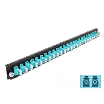 Splice box predný panel DeLOCK 19 inch 24 port LC Duplex aqua