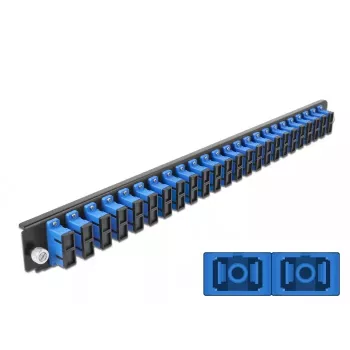 Splice box predný panel DeLOCK 19 inch 24 port SC Duplex modrý