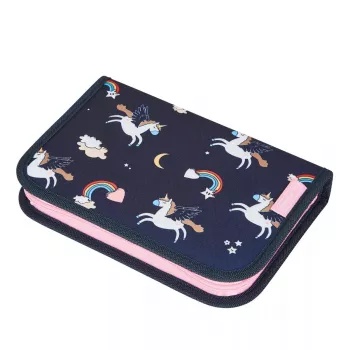 Herlitz Dreamy Unicorn naplnené peračník, 19 dielov, tmavomodrá