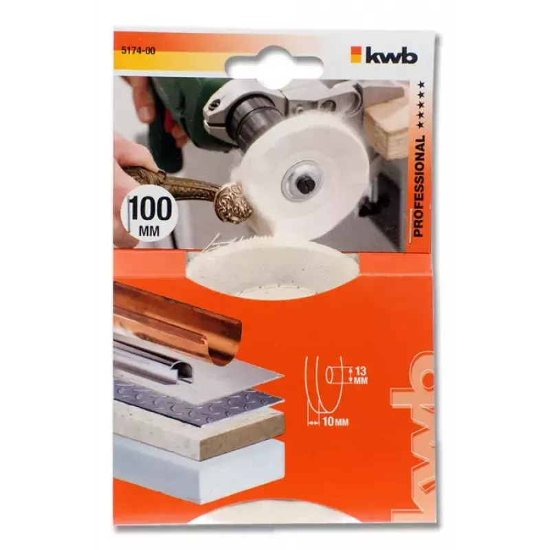 Leštiaci kotúč KWB 517400 10 cm pracovný priemer 1,3 cm priemer stopky
