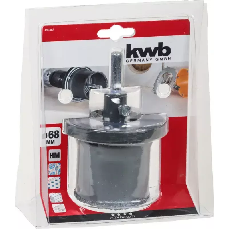 Korunkový vrták KWB 499463 Single 6.8 cm pre keramiku betón plast