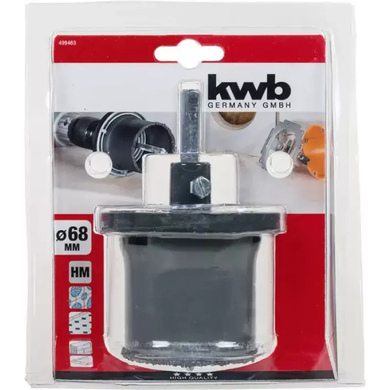Korunkový vrták KWB 499463 Single 6.8 cm pre keramiku betón plast