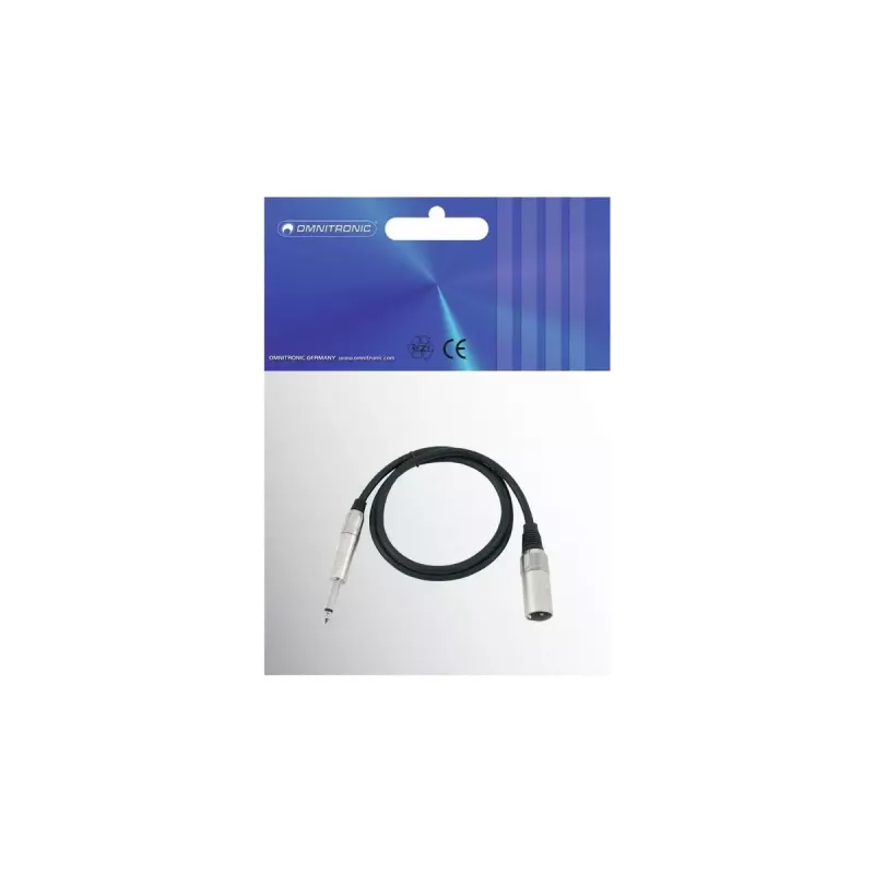 Audio kábel Omnitronic 3022519A 0,9 m XLR 6,35 mm čierny