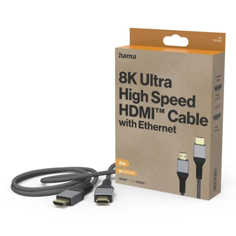 Hama 00305150 HDMI kábel 2 m HDMI Type-A (štandard) čierny, sivý