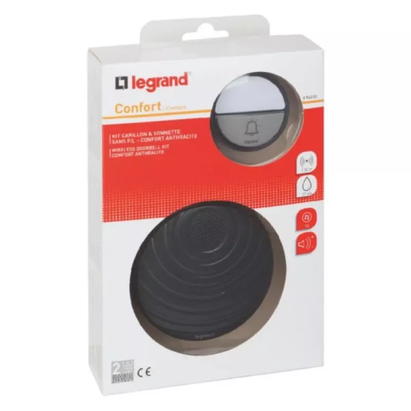 Legrand 094253 Bezdrôtová súprava gongu, antracitová