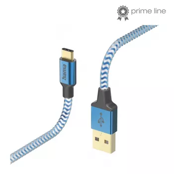 Hama Reflective USB kábel USB 2.0 1,5 m USB A USB C modrý