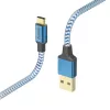 Hama Reflective USB kábel USB 2.0 1,5 m USB A USB C modrý