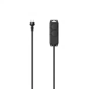 Hama 00223061 predlžovací kábel 2 m 2 AC zásuvky vonkajší čierny