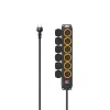 Hama 00223065 predlžovací kábel 2 m 6 AC zásuviek vonkajší čierny