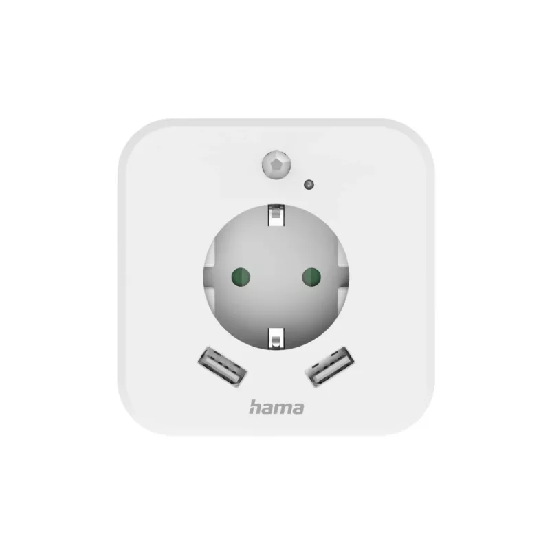 Hama 00223498 LED nočné svetlo so zásuvkou, 2 USB výstupmi, senzorom pohybu a svetla
