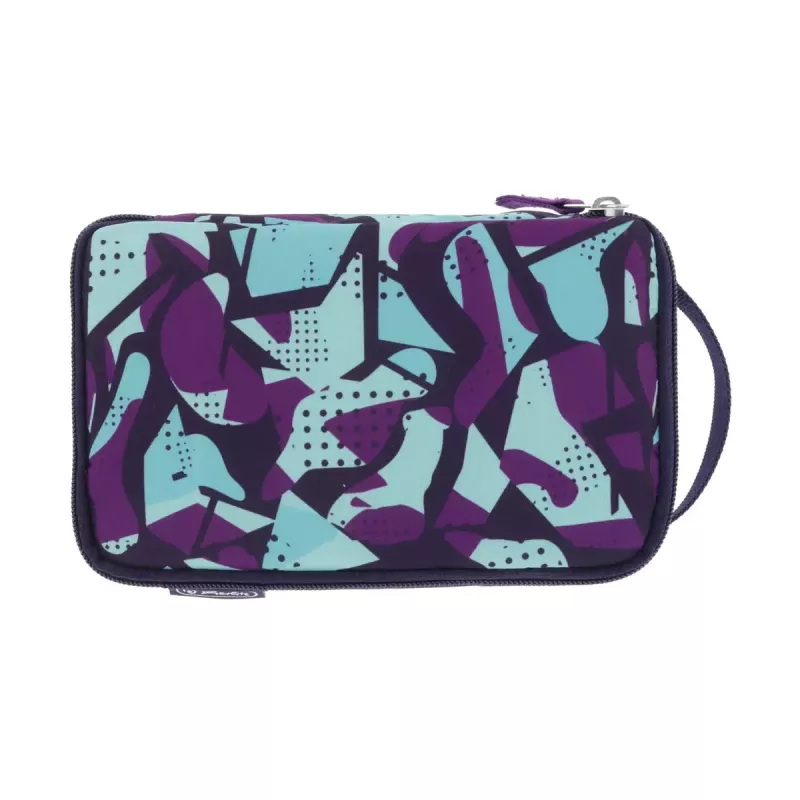 Peračník Herlitz 2 Go CamoPurple polyester modrá fialová 210x130x60mm
