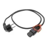 ACT napájací kábel CEE 7/7 konektor samec (zahnutý) - C13 IEC Lock+ čierny 2 m, EL332S, balenie 5 ks