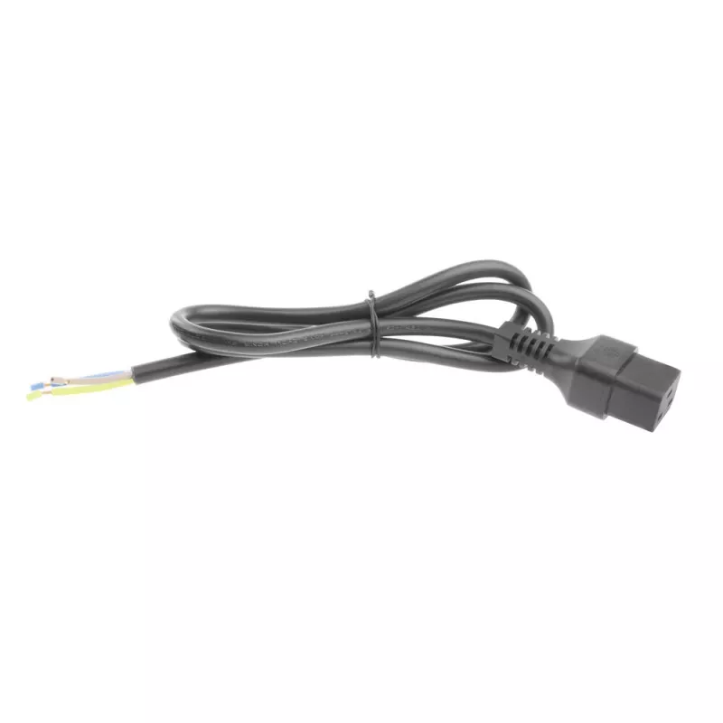 ACT napájací kábel C19 IEC Lock – otvorený koniec čierny 2 m, PC1174, balenie 5 ks
