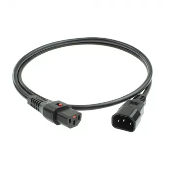 ACT napájací kábel C13 IEC Lock - C14 čierny 2 m, PC1021, balenie 5 ks