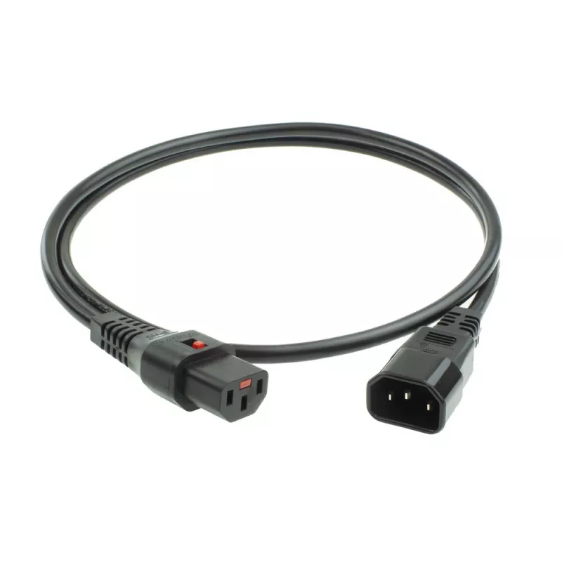 ACT napájací kábel C13 IEC Lock - C14 čierny 2 m, PC1021, balenie 5 ks