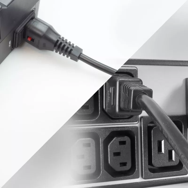 ACT napájací kábel C13 IEC Lock - C14 čierny 2 m, PC1021, balenie 5 ks