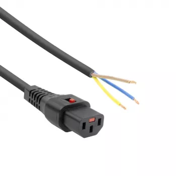 ACT napájací kábel C13 IEC Lock - otvorený koniec čierny 2 m, PC1025, balenie 5 ks