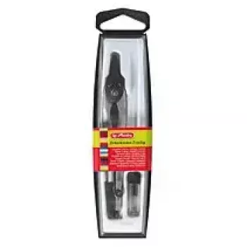 Herlitz 8710006 súprava kružidiel v puzdre, 2-dielna, 110 mm, čierna