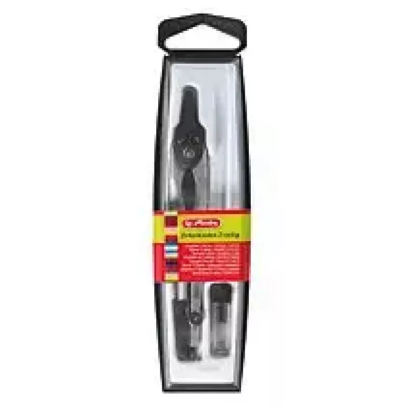Herlitz 8710006 Sada kružidla v puzdre, 2-dielna, 110 mm, čierna