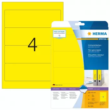 Etikety na spisy HERMA A4 192x61 mm žltá papier matný nepriehľadný 80 ks