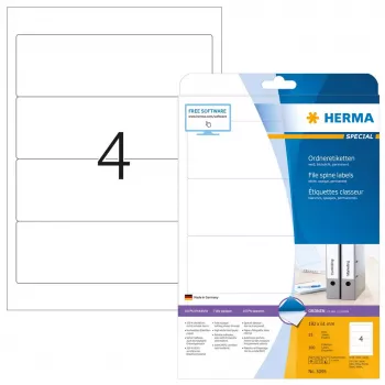 Etikety na spisy HERMA A4 192x61 mm biela papier matný nepriehľadný 100 ks