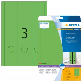 Etikety na spisy HERMA A4 61x297 mm zelená papier matný nepriehľadný 60 ks